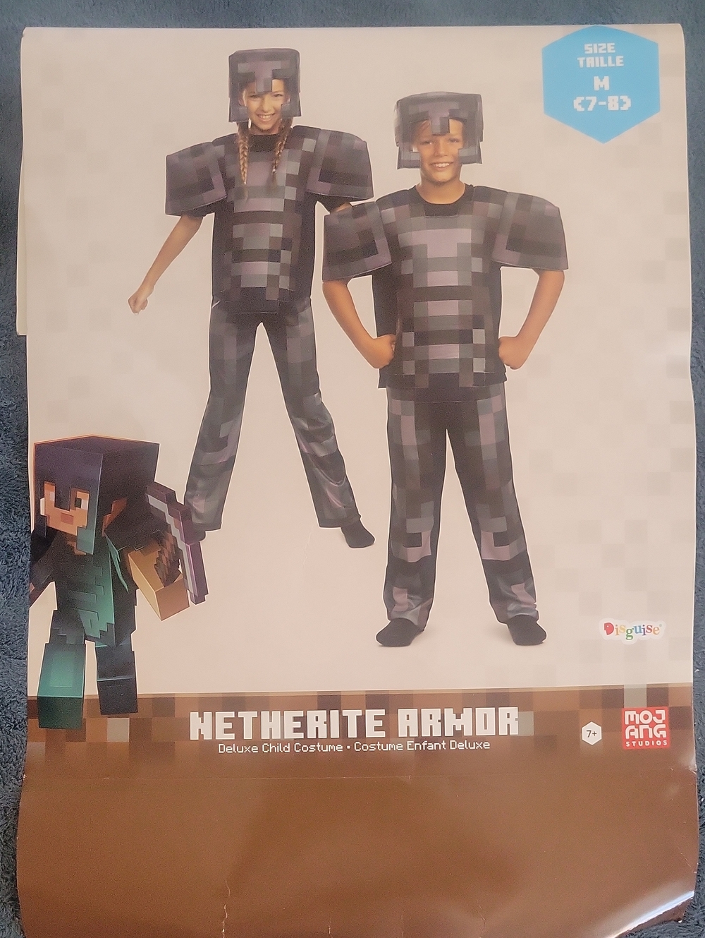 Mojang Minecraft Netherite Armor Kids Costume - Black/Gray 7-8